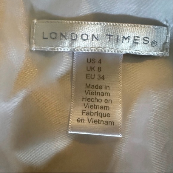 London Times Lemon Print Sheath Dress White Yellow Size 4 Sleeveless Lined - Picture 6 of 8